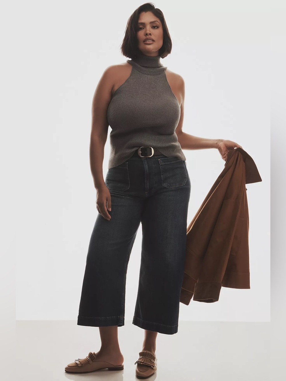 Maeve Colette High-Rise Wide-Leg Cropped Jeans Size 27